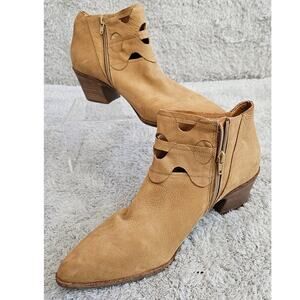 Lucky Brand‎ Gezana Womens Leather Distressed Cutout Ankle Booties Size 11M